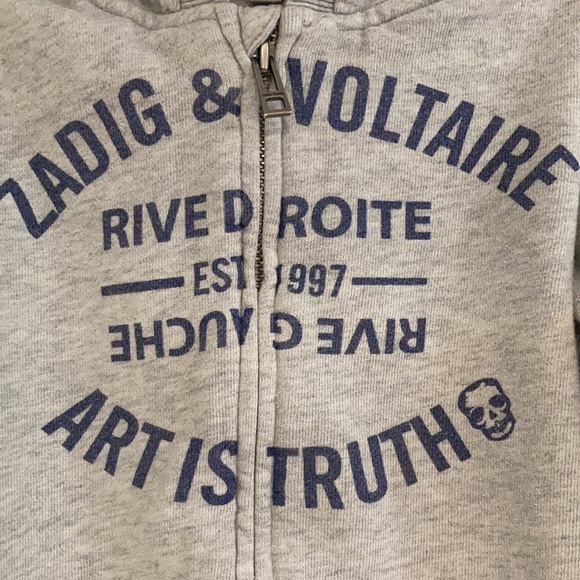 ZADIG & VOLTAIRE Gray hooded cardigan Size 2 - Picture 2 of 8